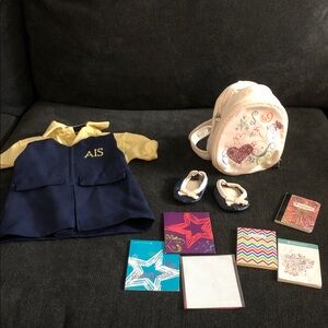 American Girl Doll Outfit with Accessories - Blue and Yellow